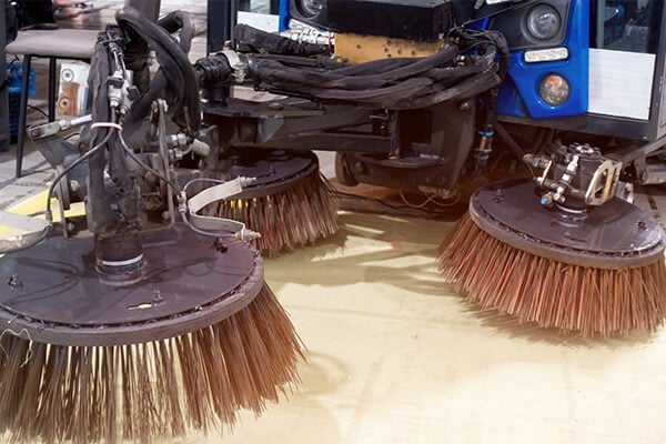 Municipal street sweeper brushes