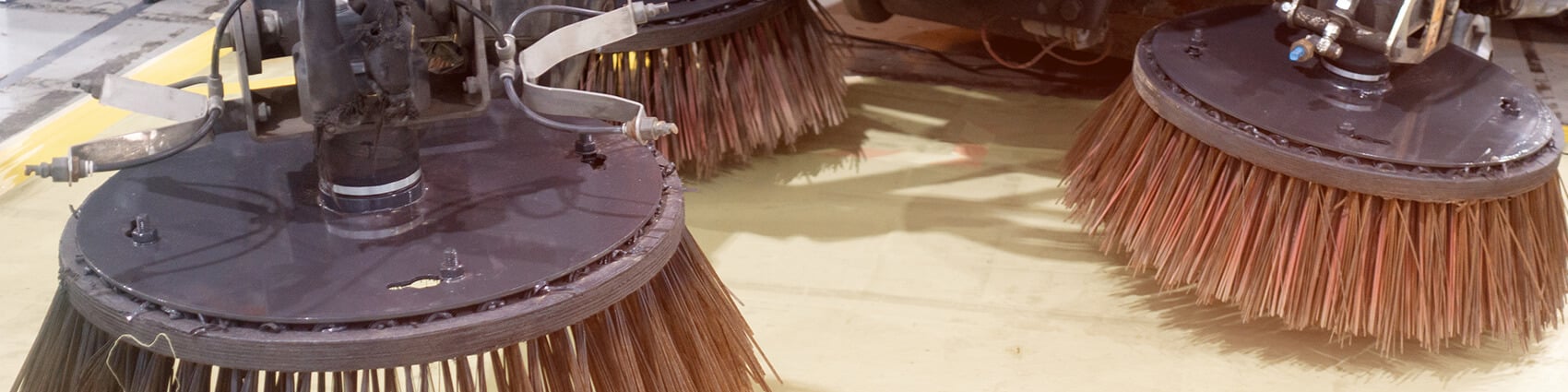 Municipal street sweeper brushes